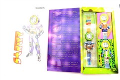 Swatch Watch STRIPP SDN120 Spaceman New 1996 Box Set ~ WORKS HAS DAMAGED BAND