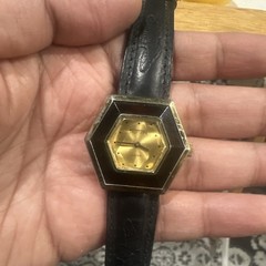 VTG Rare Sutton Swiss Hexagonal Manual Wind Ladies Watch 35mm Black Fits 7.75