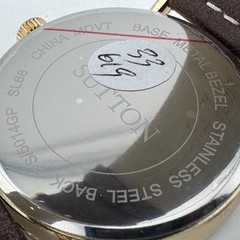 Sutton Quartz Watch Men 40mm Gold Tone Black Military Dial Analog New Battery