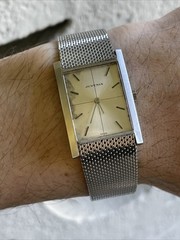 Vintage Juvenia Watch AMÉRICAINE Gondolo Intigrated Bracelet Mid Century Modern
