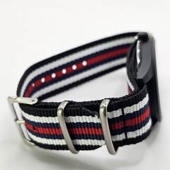 Men’s Military Field Watch 42MM Black Case Black Dial Multicolor Canvas Band