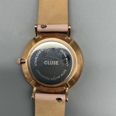 Cluse Womens Watch 38mm Rose Gold Tone White Dial Pink Leather New Battery