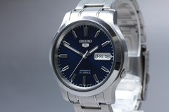 [Exc+5] Vintage Seiko 5 7S26-02J0 Blue 21J Day Date AT Men’s Watch From JAPAN