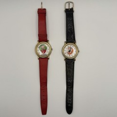 Vintage Betty Boop Character Wristwatch A Lot Of Two Red Black Quartz Untested