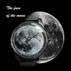 Unique Lunar Surface Moon Crater Quartz Watch Stylish Dial Black Hour Marker Men