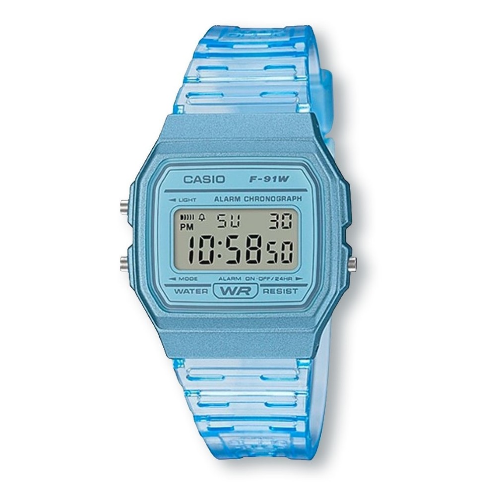 CASIO F91WS-2C Blue Translucent Unisex Digital Watch