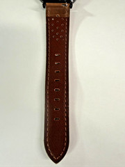 Nibosi 1985 Black PVD Teal Sunray Dial Date Brown Perforated Leather Watch