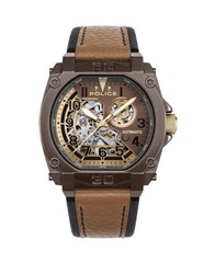 POLICE Men Analog Automatic Casual Watch Classic Dress Brown Dial Waterproof Ova