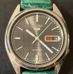 SEIKO 5 Watch 7S26 3040 Automatic Green Band Dial Shogi Board