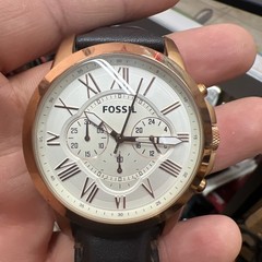 Fossil Grant Rose Brown Leather Chronograph FS4991 *NEEDS BATTERY*