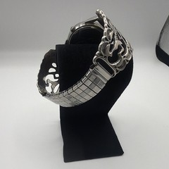 Selectime signed AJW Analog Watch Black Dial 925 Silver Bracelet