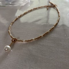 New Collection Of Jewelry. Watch. Baby Gold And Pearl Neck. One Pear Hangs Down