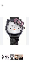 🎀NWT! STUNNING Hello Kitty Black Watch with Pink Jeweled Bow-Collectible!🎀