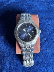 Men’s Fossil Blue Titanium TI-5003 Watch 200 Meters w/ Blue Dial – New Battery