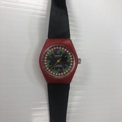 X10 Watch It NELSONIC Japan Retro WR Red Black O19 ABS 3ATM Untested