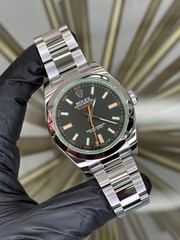 2013 Rolex Milgauss Black Green Crystal Dial on Oyster 116400GV Complete