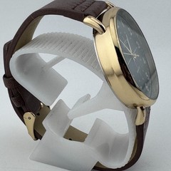 Sutton Quartz Watch Men 40mm Gold Tone Black Military Dial Analog New Battery