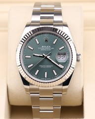 Rolex Datejust 41 Mint Green Oyster Fluted Bezel 126334 Full Set 2025