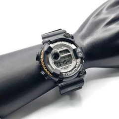 CASIO G-SHOCK DW-8201WC-7T FROGMAN Black Silver Titanium Watch Used Japan