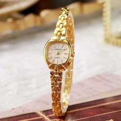 Women’s Quartz Watch With Alloy Strap And Jewelry Buckle Featuring Ordinary Glas