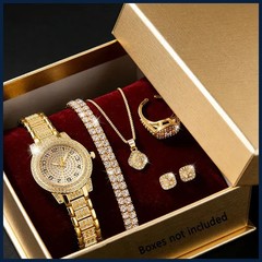 Luxury Women Gold Watch Fashion Ladies Quartz Diamond Wristwatch Elegant Female