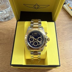 Invicta Speedway Quartz Chronograph Date Two-Tone SS Blue Dial 200M 41mm Box