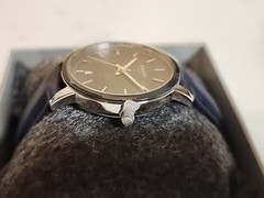 Obaku Salvie Lillie Saxe 34mm Navy Blue Face Stainless Steel W Calf Leather Band