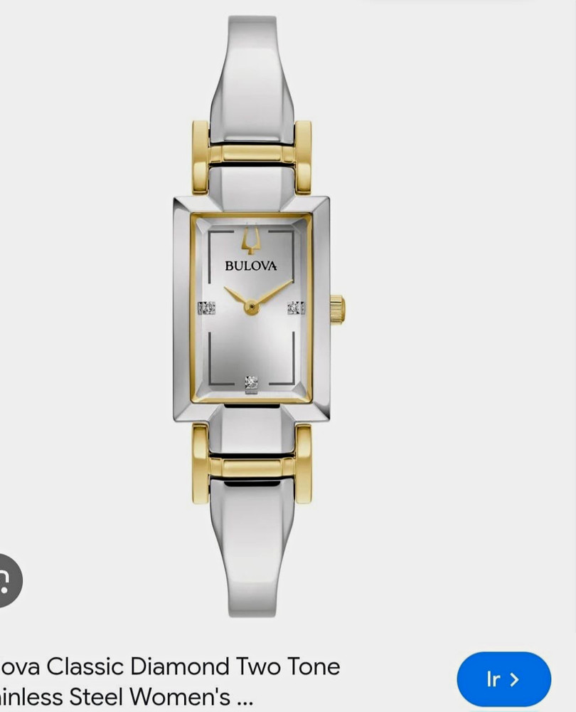 Bulova Classic Diamond Accent Two-Tone Stainless Steel Quartz Rectangular Watch
