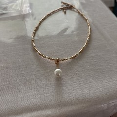 New Collection Of Jewelry. Watch. Baby Gold And Pearl Neck. One Pear Hangs Down