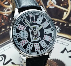 Watch Marriage Casino Playing Cards MOLNIJA 18 Jewels 3602 Soviet Wristwatch