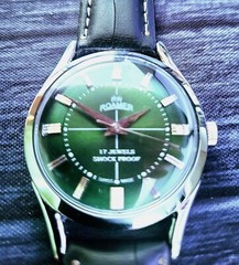 RARE Roamer Shock Proof Manual Wind Swiss Watch Restored Serviced SLV-GRN-BLK
