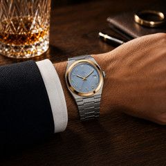 Nova Christian Covenant Custom Watch Ice Blue Arabic Dial Two Tone Date
