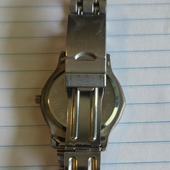 Swiss Charter Quartz Vintage Stainless Bracelet Watch Black Sunburst Dial