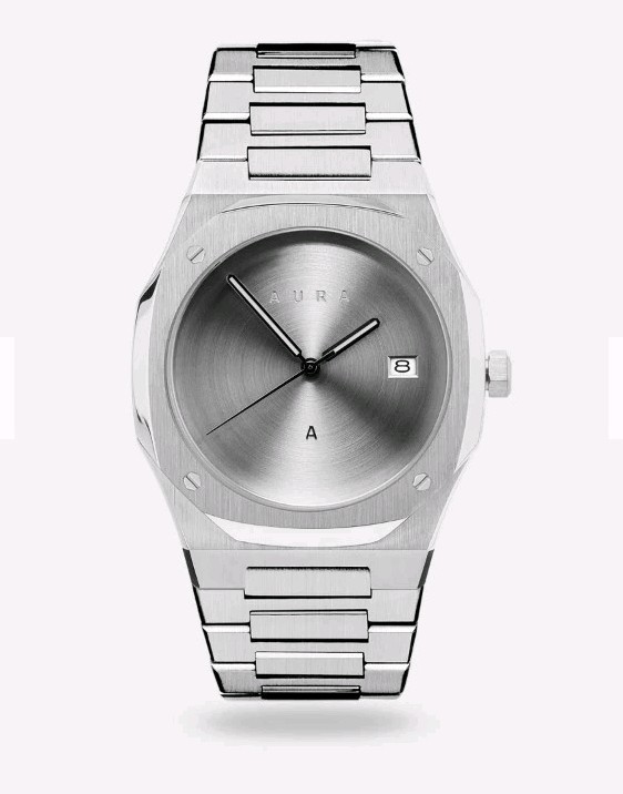AURA Automatic 1023: Steel Watch 40mm. Seiko NH35A Self-winding w/ Date