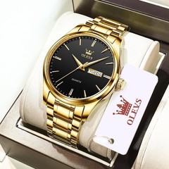 Elegant Gold & Silver Analog Quartz Watch for Men – Scratch Resistant Waterproof
