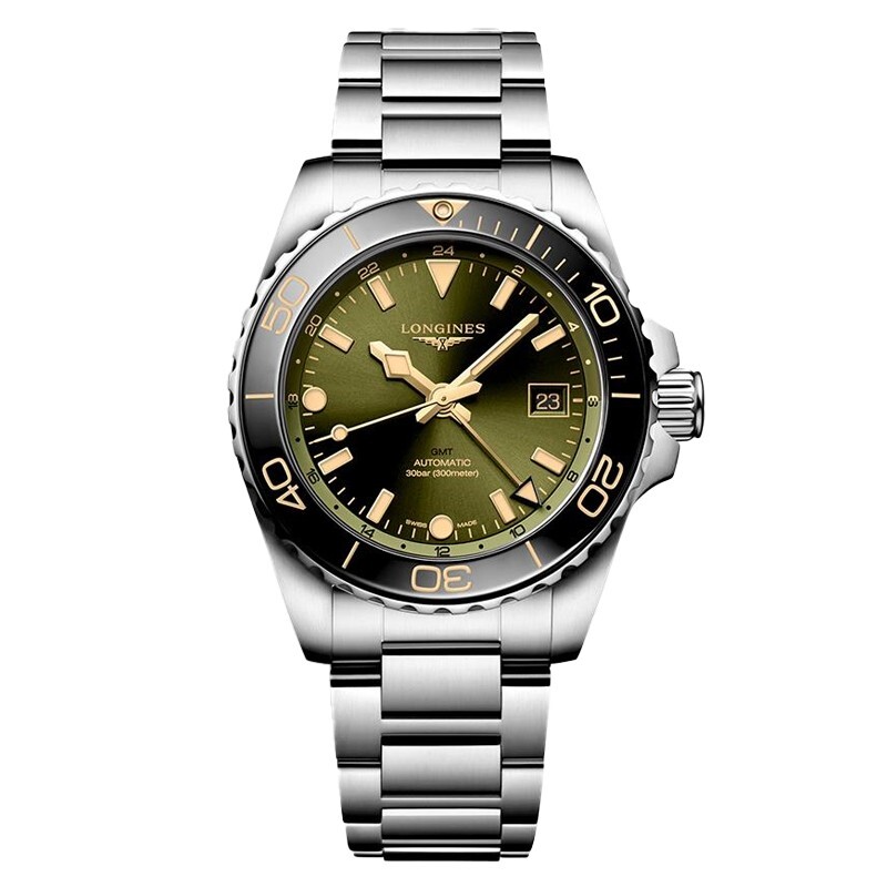 New Longines HydroConquest GMT 41mm Green Dial Steel Men’s Watch L3.790.4.06.6