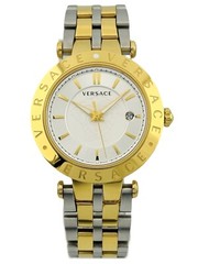 Versace VQP080015 V-Race 42mm Two-Tone Bicolour IP 2N + Silver Bracelet Watch