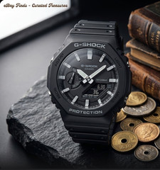 Casio G-Shock GA-2100-1A1 Triple Black Carbon Core Guard Watch New