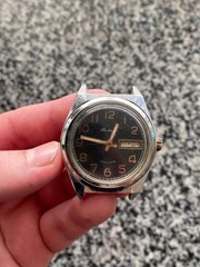 Vintage Raketa Watch Soviet Dial Black mechanical Original Wristwach Rare USSR