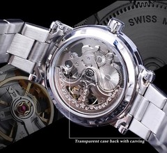 Forsining mens automatic skeleton style watch with band style and color options