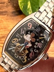 Retro Vintage Mickey Mouse Hand-Wound Wristwatch Anime Manga Used from Japan