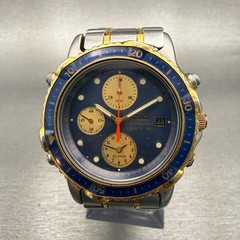 Seiko Sports 150 Chronograph Watch Men 39mm Blue Dial Two Tone Date New Batt