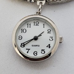 22MM Women’s Bracelet Watch White Dial Gray Bracelet Band 7.75″ New Battery
