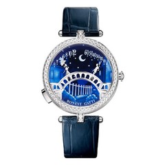 BONEST GATTI Women’s Diamond 3D Midnight Romantic Lover’s Bridge Quartz Watch