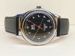 HAND WINDING VINTAGE HMT JANATA BLACK ARABIC DIAL MECHANICAL WATCH FOR MENS