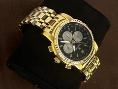 BRAND NEW IceTime 40mm Men’s Yellow Gold Steel 0.10ct Diamonds Black Dial 03184