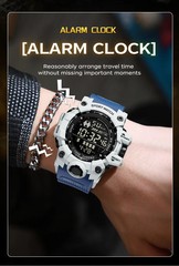 SANDA Men Outdoor Sports Watch Waterproof LED Analog Digital Show Multifunction