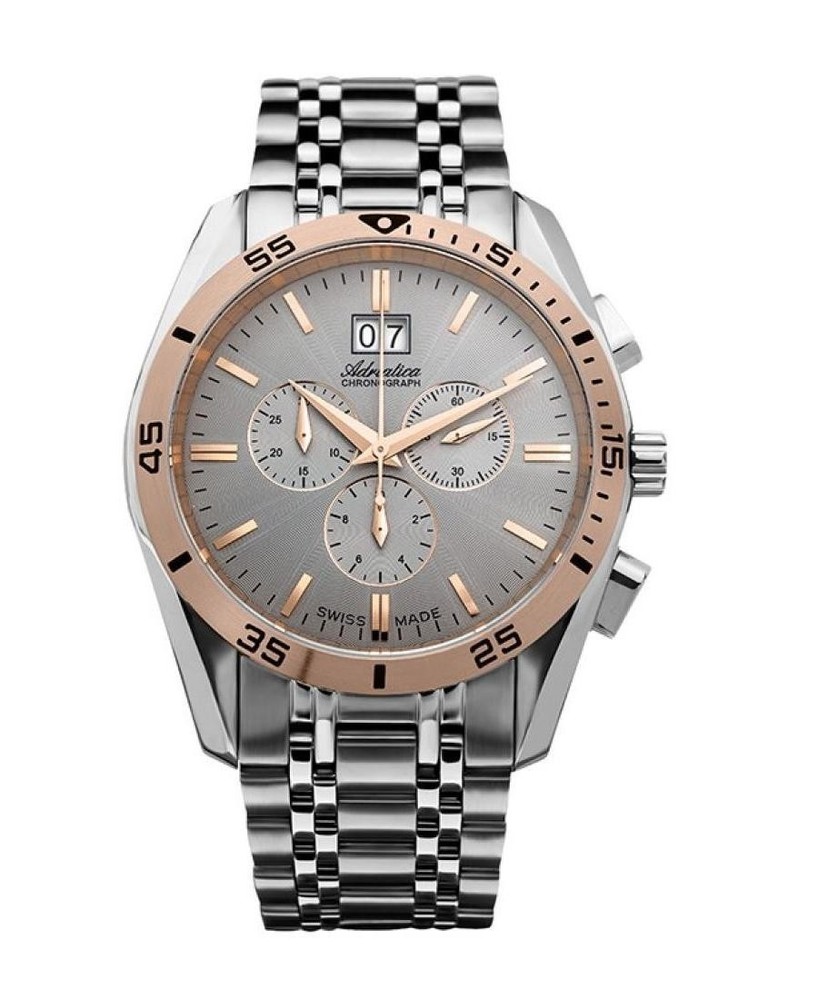 ADRIATICA Men Quartz Casual Watch Classic Dress Silver color Dial Waterproof Swi