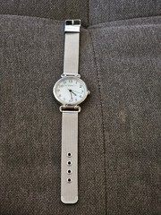 silver tone. Isaac Mizrahi Live MESH STRAP Adjustable Watch Stainless Steel