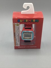 Super Mario Light Up LCD Digital Watch With Alarm &Nylon Strap New